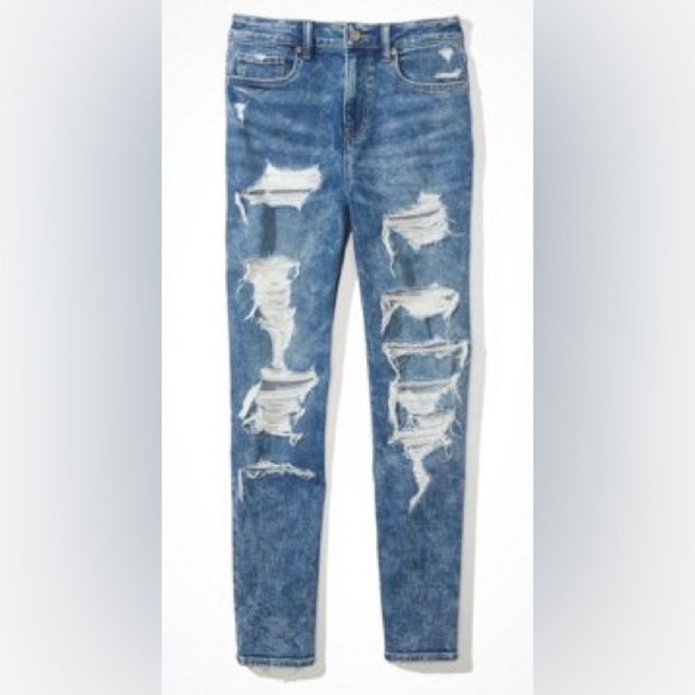 American Eagle Stretch Ripped Mom Jean